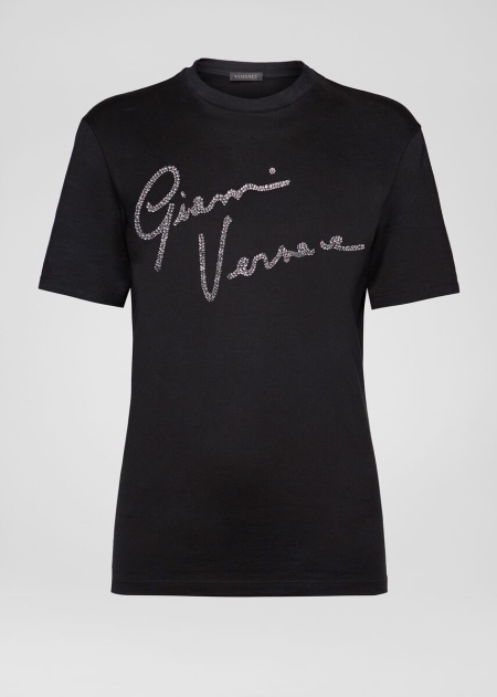 Versace Crystal GV Signature T-shirt Dam - 628519AYM